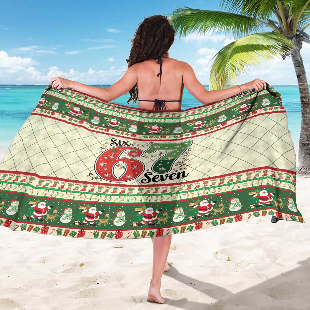 Funny Six Seven 67 Christmas Sarong Christmas Santa Patterns - Wonder Print Shop