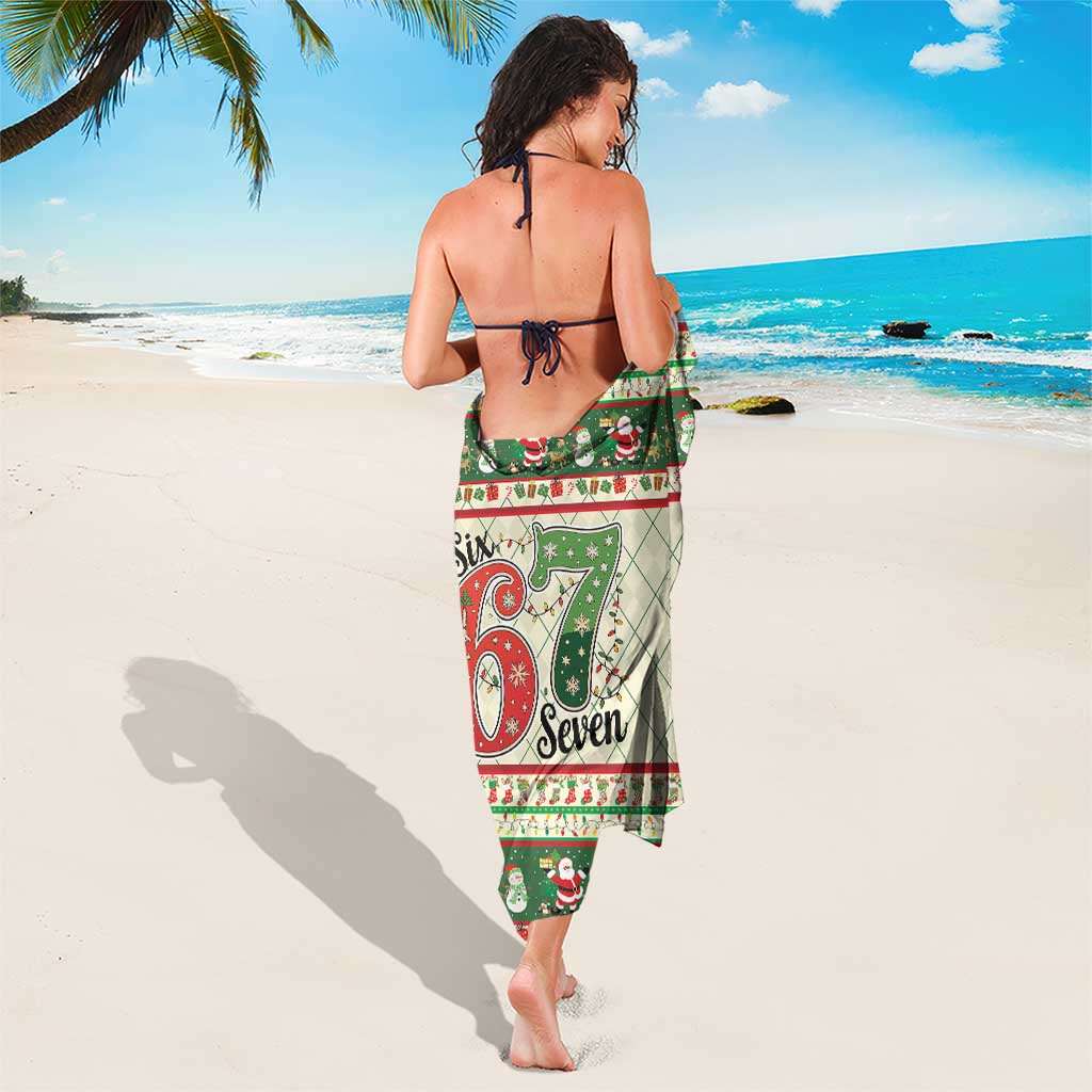 Funny Six Seven 67 Christmas Sarong Christmas Santa Patterns - Wonder Print Shop