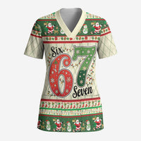 Funny Six Seven 67 Christmas Scrub Top Christmas Santa Patterns - Wonder Print Shop