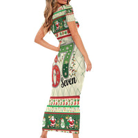 Funny Six Seven 67 Christmas Short Sleeve Bodycon Dress Christmas Santa Patterns - Wonder Print Shop