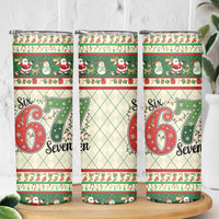 Funny Six Seven 67 Christmas Skinny Tumbler Christmas Santa Patterns - Wonder Print Shop