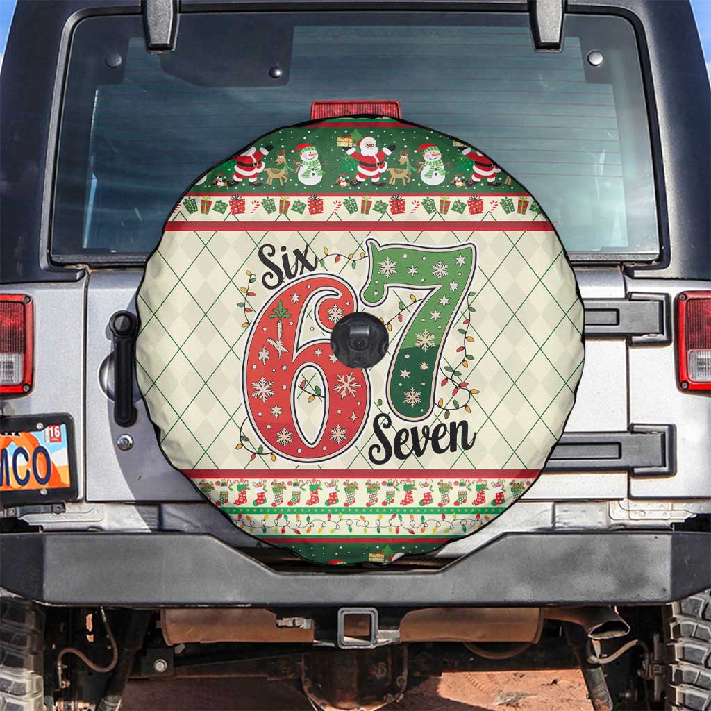 Funny Six Seven 67 Christmas Spare Tire Cover Christmas Santa Patterns - Wonder Print Shop