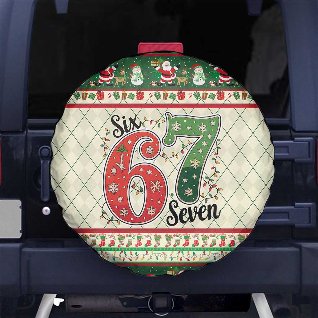 Funny Six Seven 67 Christmas Spare Tire Cover Christmas Santa Patterns - Wonder Print Shop