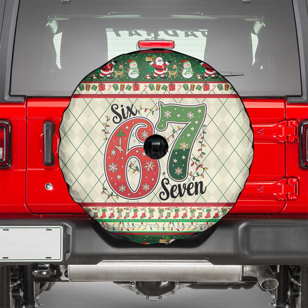 Funny Six Seven 67 Christmas Spare Tire Cover Christmas Santa Patterns - Wonder Print Shop