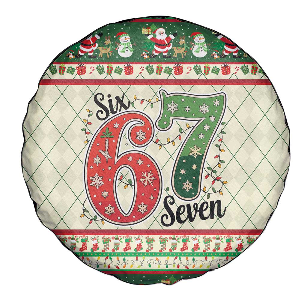 Funny Six Seven 67 Christmas Spare Tire Cover Christmas Santa Patterns - Wonder Print Shop