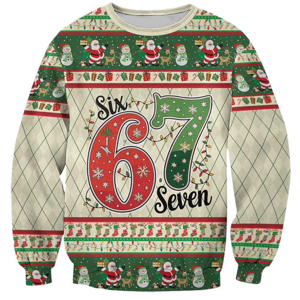 Funny Six Seven 67 Christmas Sweatshirt Christmas Santa Patterns - Wonder Print Shop