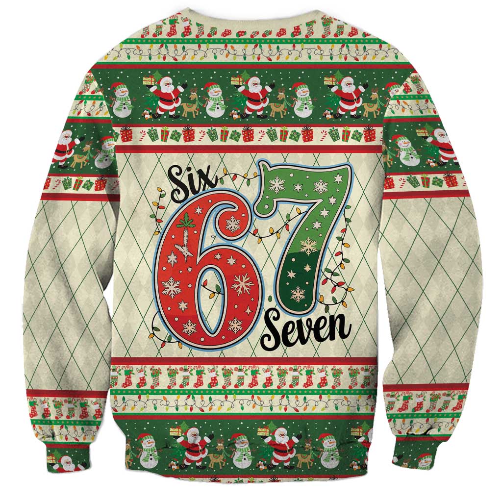 Funny Six Seven 67 Christmas Sweatshirt Christmas Santa Patterns - Wonder Print Shop