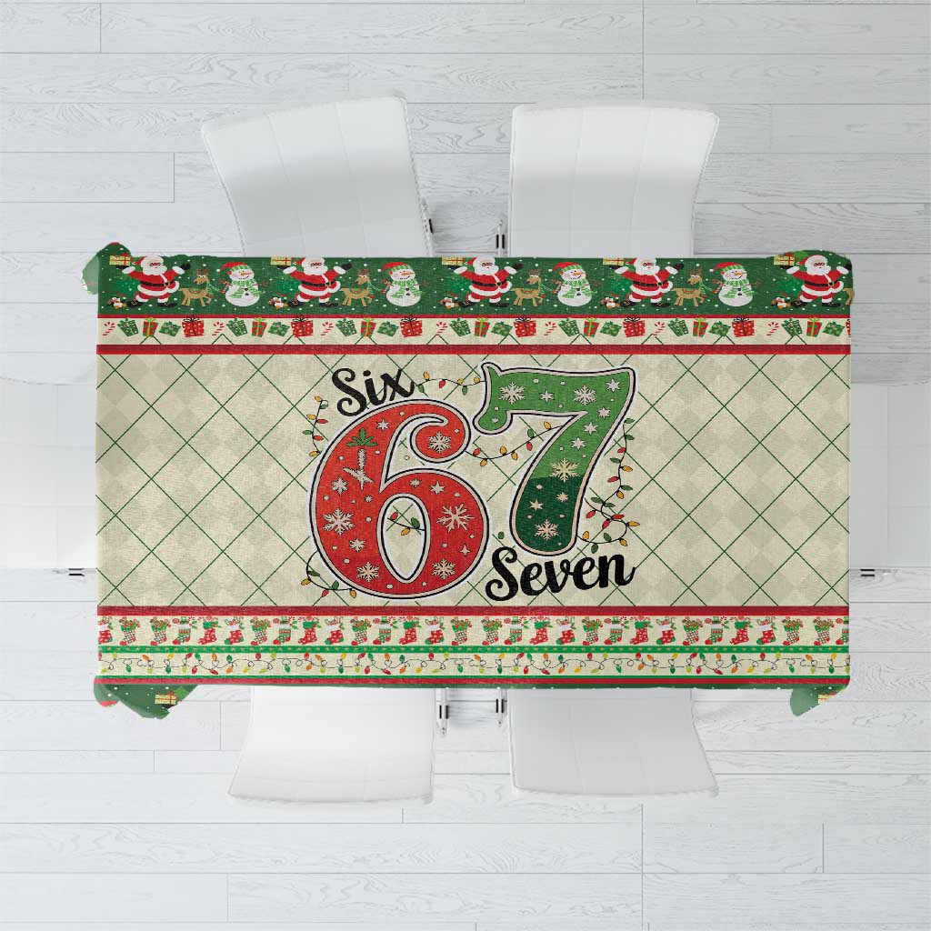 Funny Six Seven 67 Christmas Tablecloth Christmas Santa Patterns - Wonder Print Shop