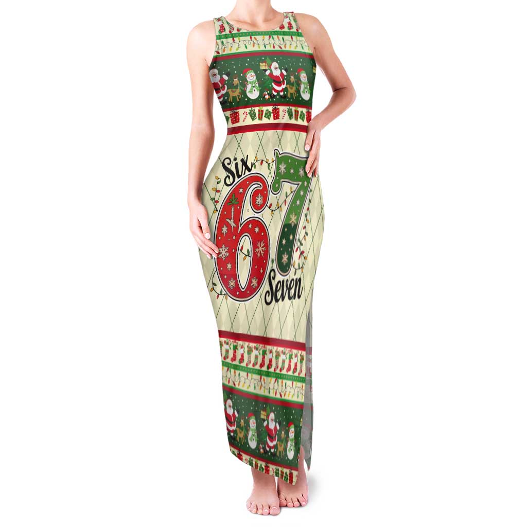 Funny Six Seven 67 Christmas Tank Maxi Dress Christmas Santa Patterns - Wonder Print Shop