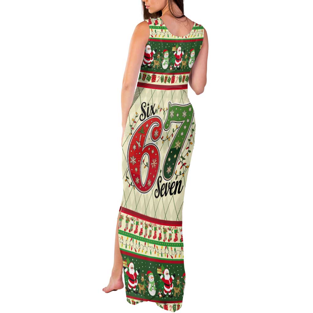 Funny Six Seven 67 Christmas Tank Maxi Dress Christmas Santa Patterns - Wonder Print Shop