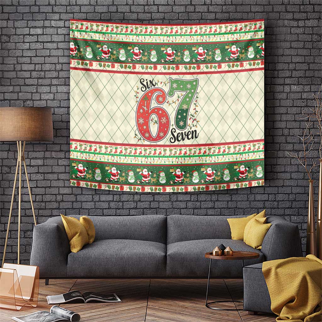 Funny Six Seven 67 Christmas Tapestry Christmas Santa Patterns - Wonder Print Shop