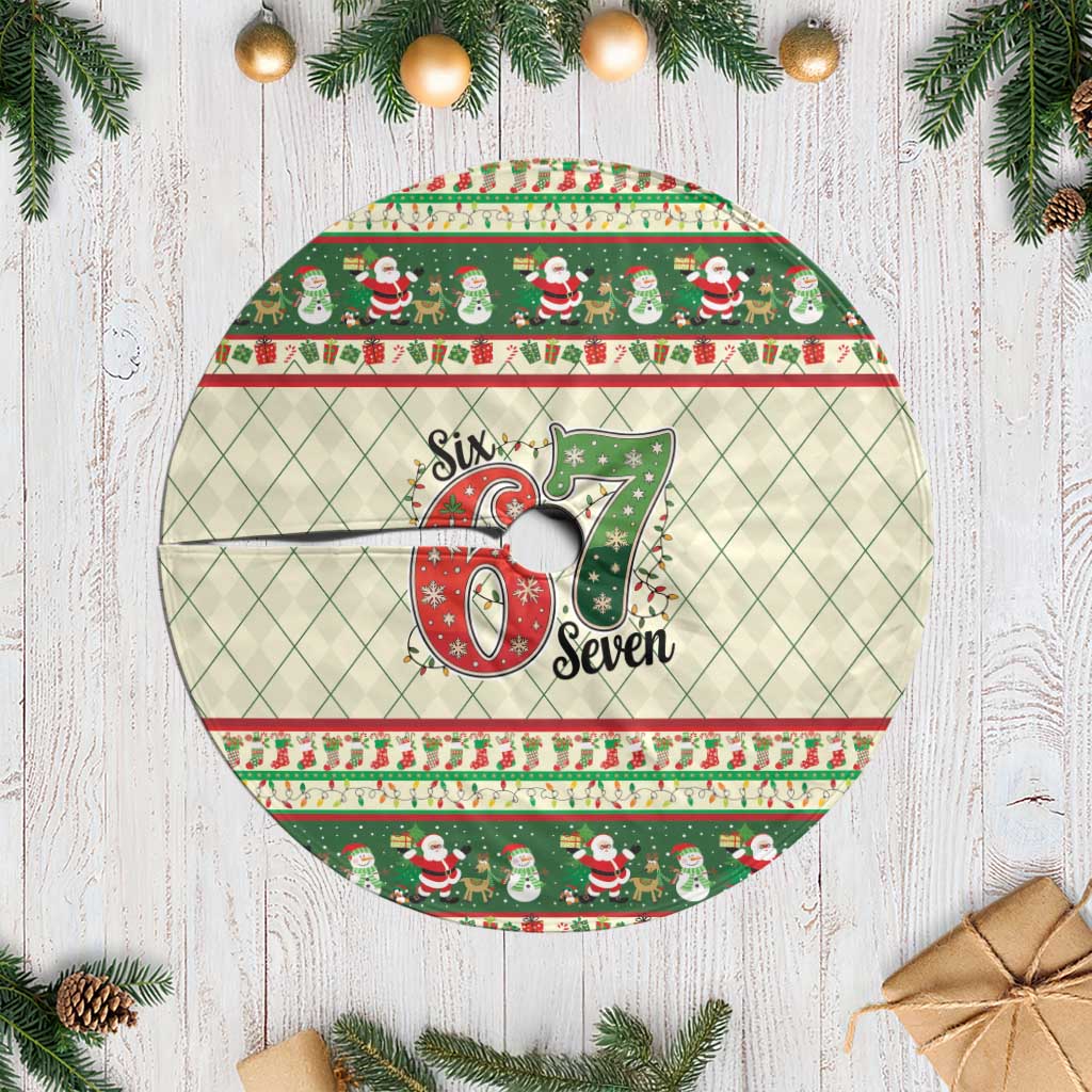 Funny Six Seven 67 Christmas Tree Skirt Christmas Santa Patterns - Wonder Print Shop