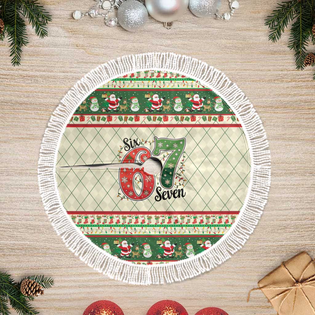 Funny Six Seven 67 Christmas Tree Skirt Christmas Santa Patterns - Wonder Print Shop