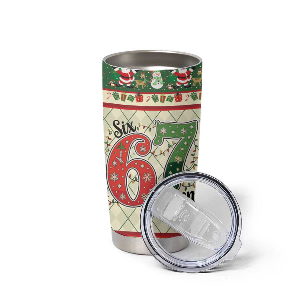 Funny Six Seven 67 Christmas Tumbler Cup Christmas Santa Patterns - Wonder Print Shop
