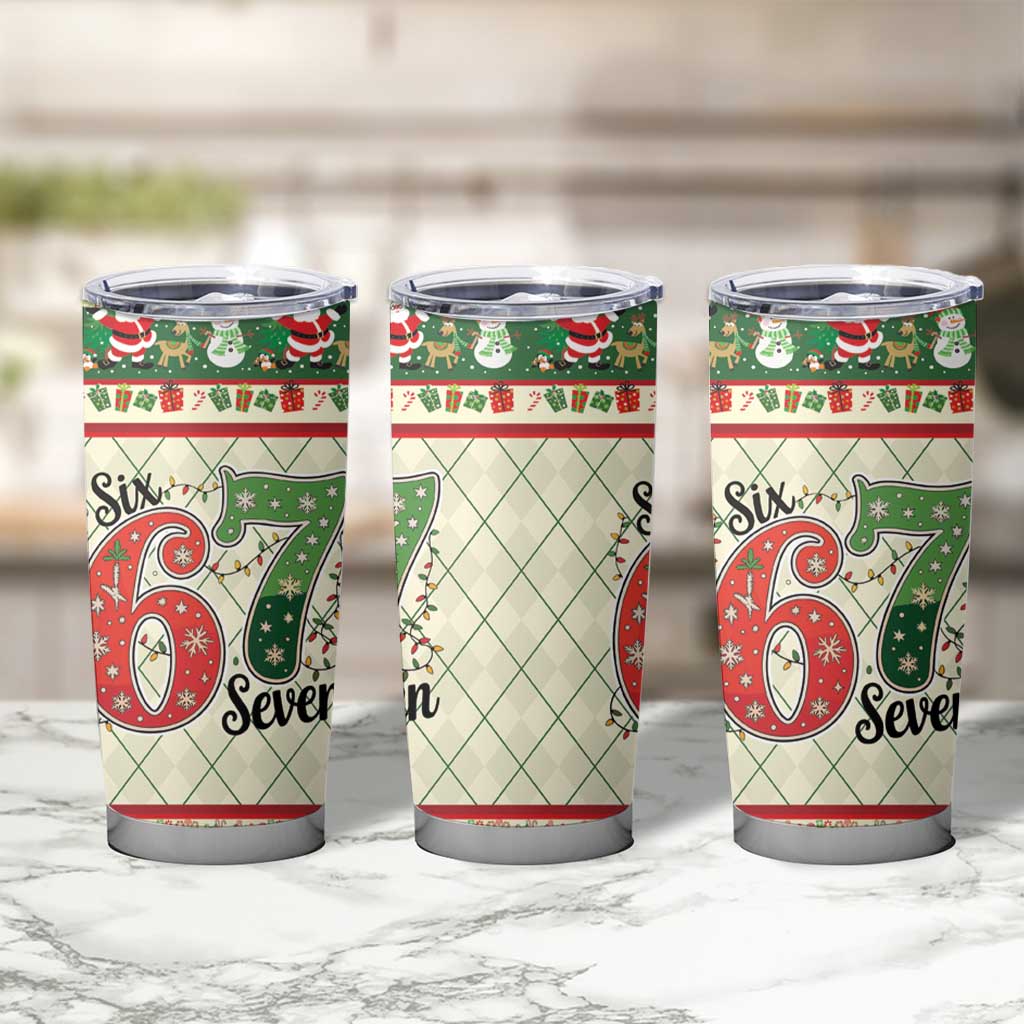Funny Six Seven 67 Christmas Tumbler Cup Christmas Santa Patterns - Wonder Print Shop