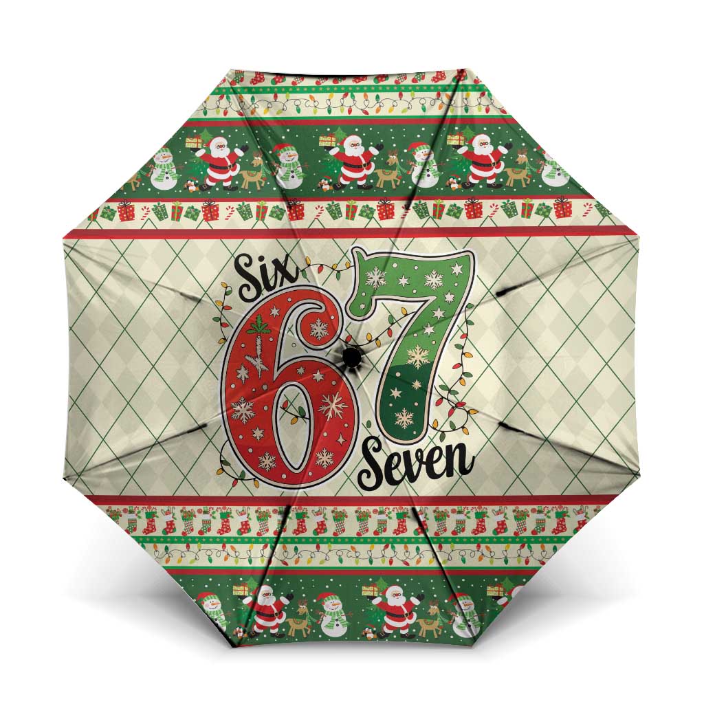 Funny Six Seven 67 Christmas Umbrella Christmas Santa Patterns - Wonder Print Shop
