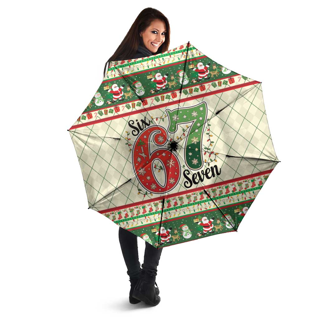 Funny Six Seven 67 Christmas Umbrella Christmas Santa Patterns - Wonder Print Shop