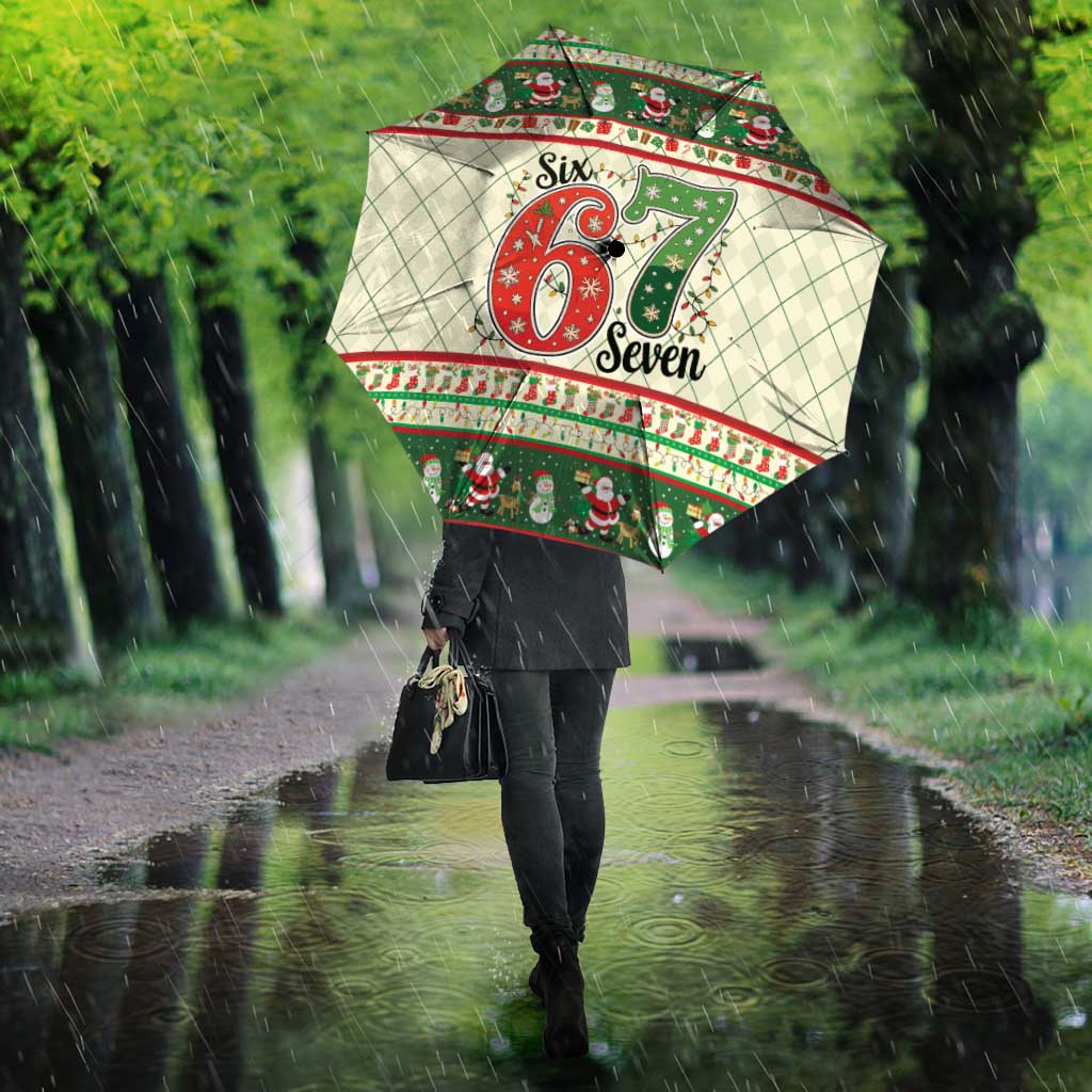 Funny Six Seven 67 Christmas Umbrella Christmas Santa Patterns - Wonder Print Shop
