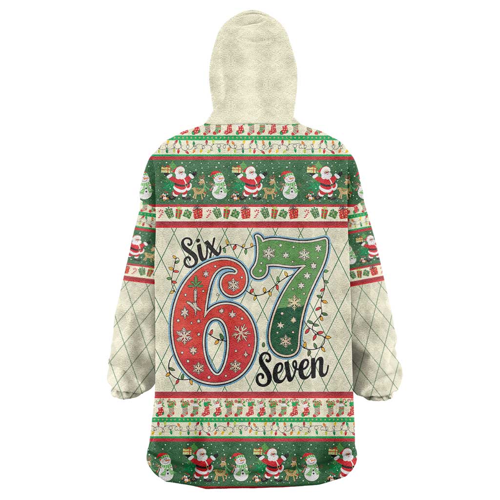 Funny Six Seven 67 Christmas Wearable Blanket Hoodie Christmas Santa Patterns - Wonder Print Shop