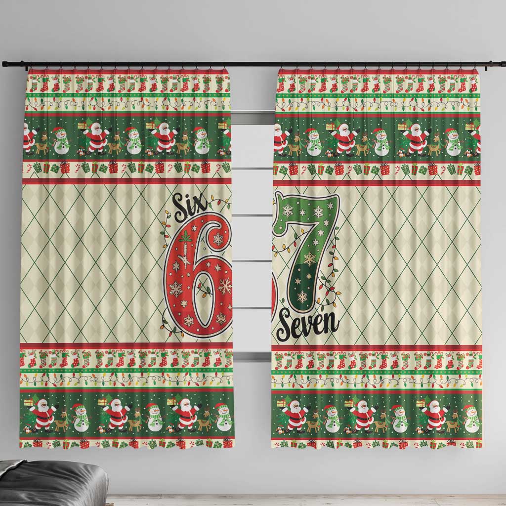 Funny Six Seven 67 Christmas Window Curtain Christmas Santa Patterns - Wonder Print Shop