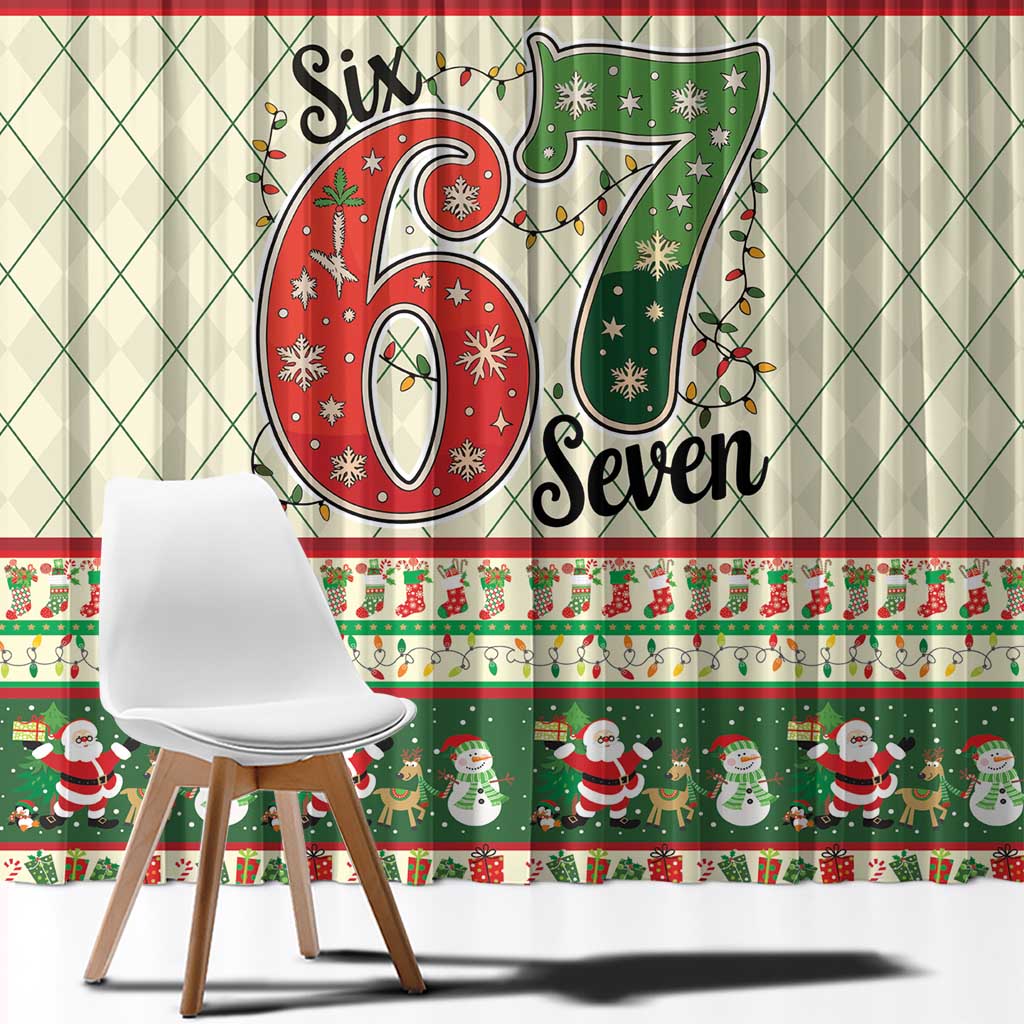 Funny Six Seven 67 Christmas Window Curtain Christmas Santa Patterns - Wonder Print Shop