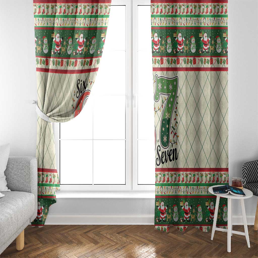 Funny Six Seven 67 Christmas Window Curtain Christmas Santa Patterns - Wonder Print Shop