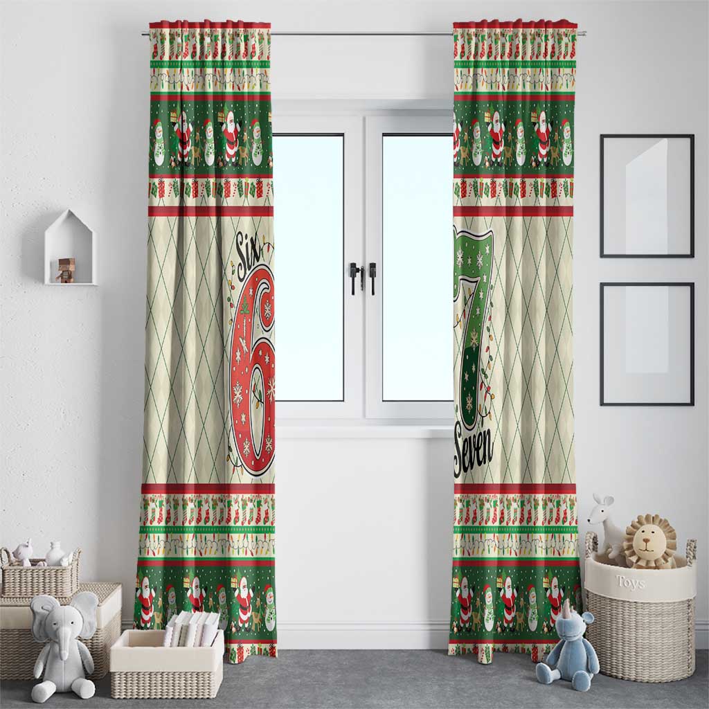 Funny Six Seven 67 Christmas Window Curtain Christmas Santa Patterns - Wonder Print Shop