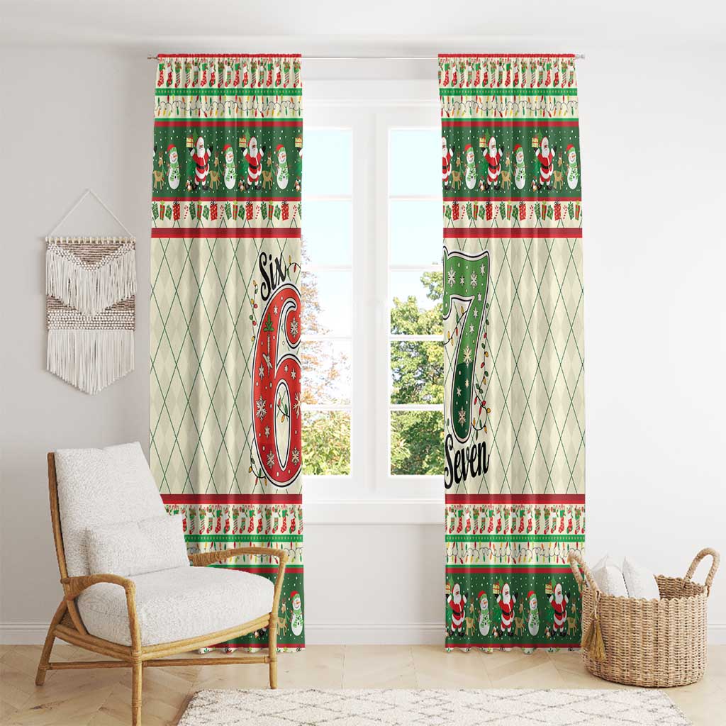 Funny Six Seven 67 Christmas Window Curtain Christmas Santa Patterns - Wonder Print Shop