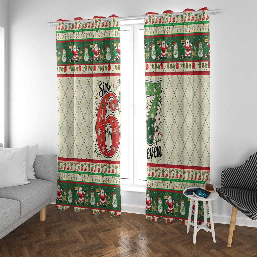 Funny Six Seven 67 Christmas Window Curtain Christmas Santa Patterns - Wonder Print Shop