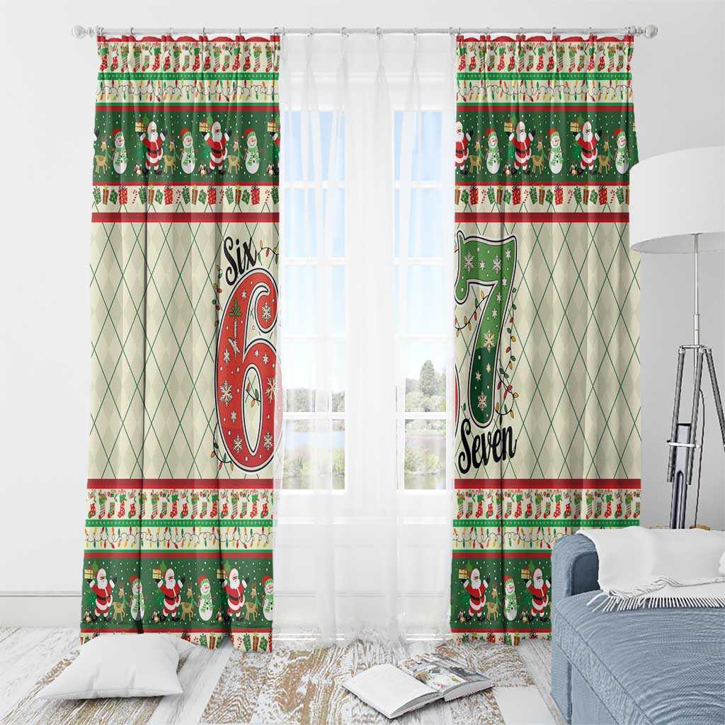 Funny Six Seven 67 Christmas Window Curtain Christmas Santa Patterns - Wonder Print Shop