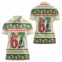 Funny Six Seven 67 Christmas Women Polo Shirt Christmas Santa Patterns - Wonder Print Shop