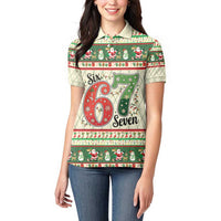 Funny Six Seven 67 Christmas Women Polo Shirt Christmas Santa Patterns - Wonder Print Shop