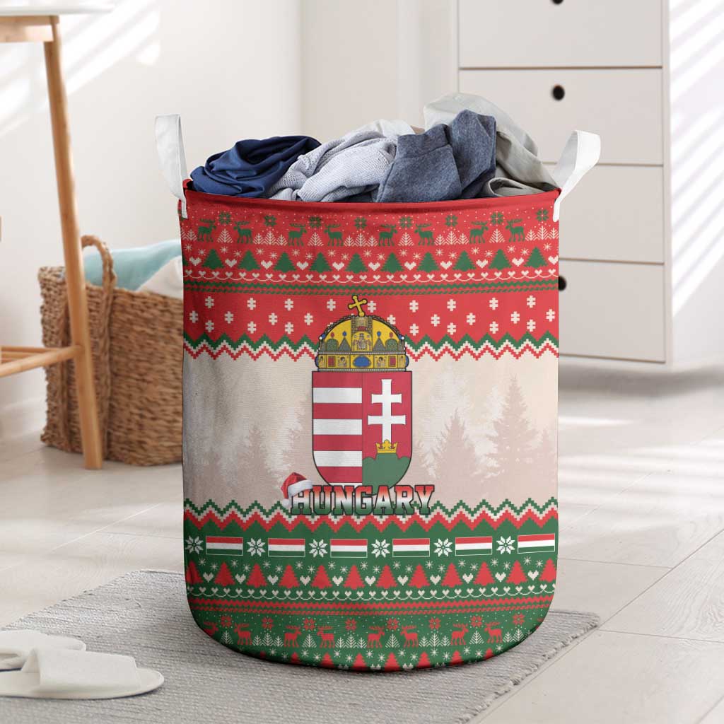 Hungary Christmas Laundry Basket Magyarorszag Boldog Karacsonyt - Wonder Print Shop