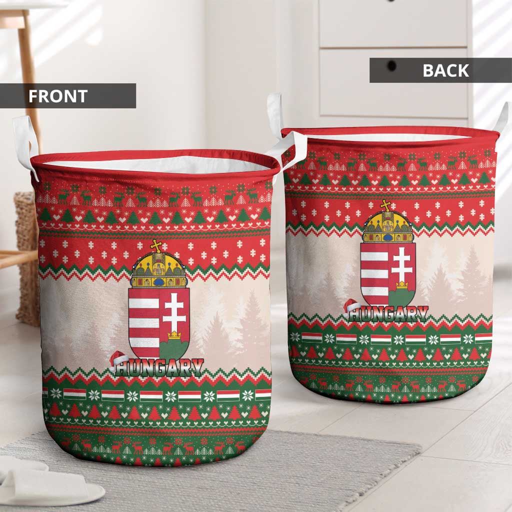 Hungary Christmas Laundry Basket Magyarorszag Boldog Karacsonyt - Wonder Print Shop
