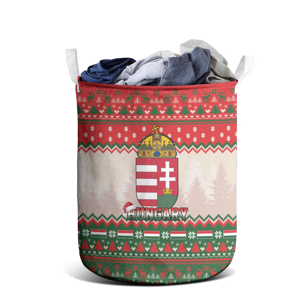 Hungary Christmas Laundry Basket Magyarorszag Boldog Karacsonyt - Wonder Print Shop