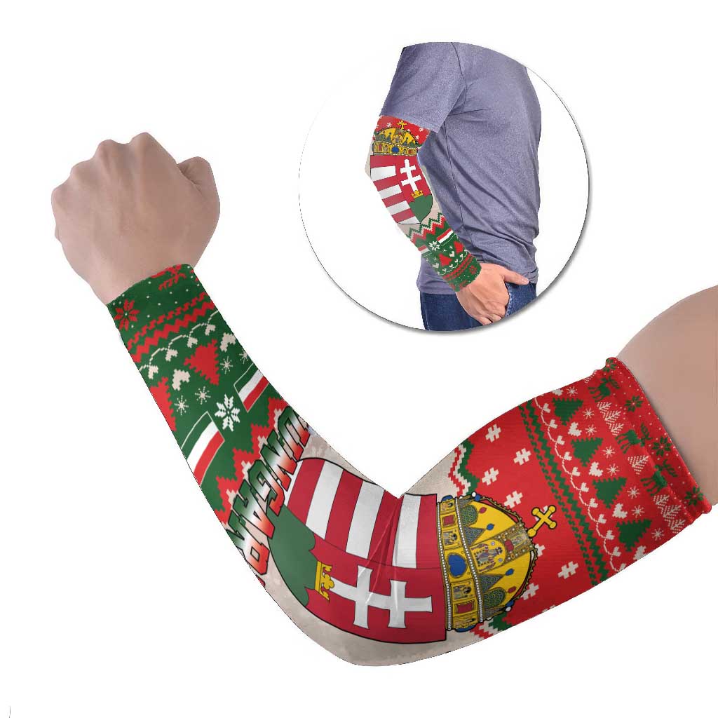 Hungary Christmas Arm Sleeves Magyarorszag Boldog Karacsonyt - Wonder Print Shop