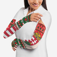 Hungary Christmas Arm Sleeves Magyarorszag Boldog Karacsonyt - Wonder Print Shop