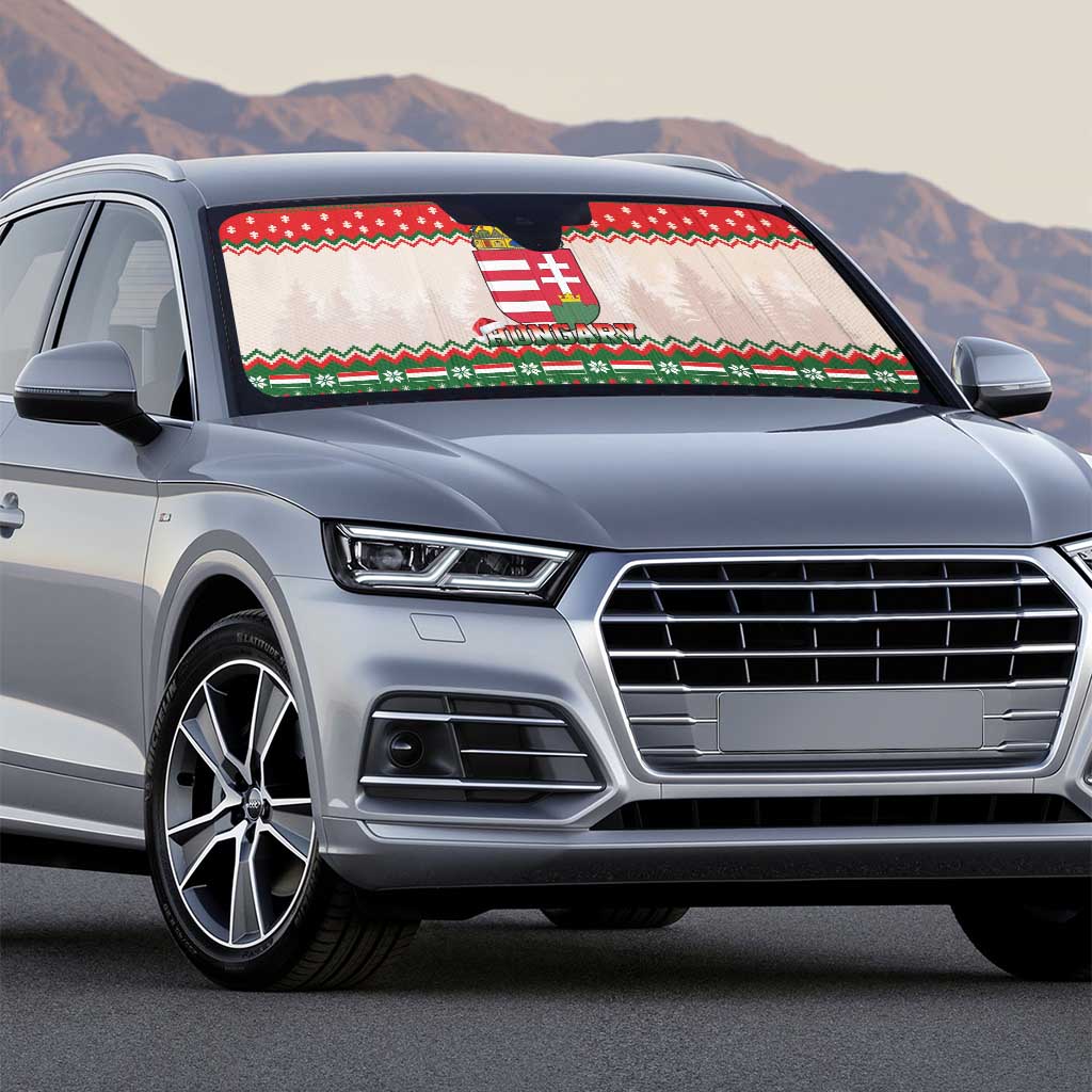 Hungary Christmas Auto Sun Shade Magyarorszag Boldog Karacsonyt - Wonder Print Shop