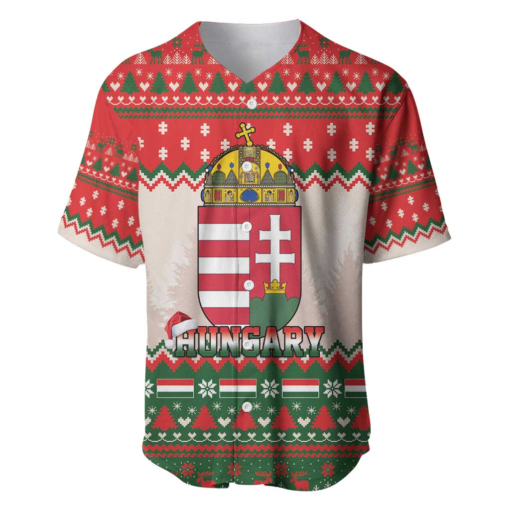 Hungary Christmas Baseball Jersey Magyarorszag Boldog Karacsonyt - Wonder Print Shop