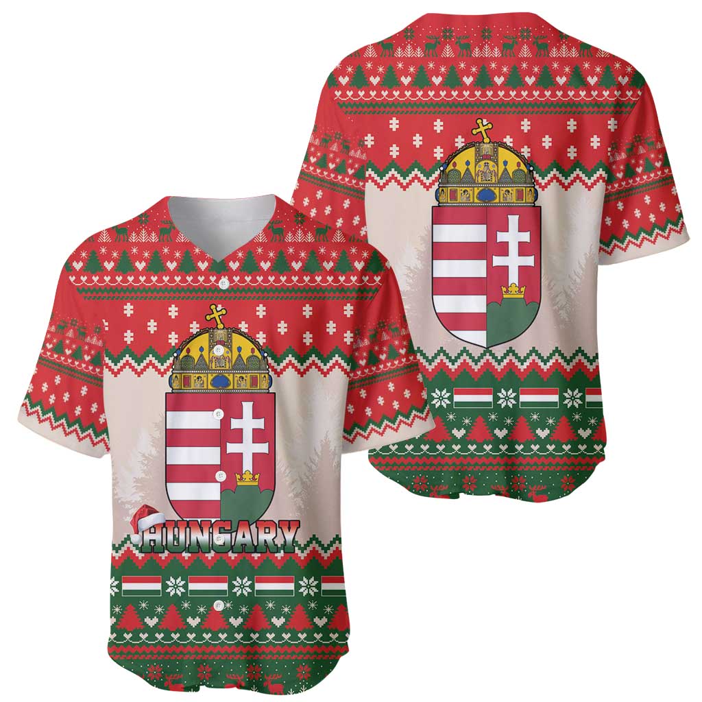 Hungary Christmas Baseball Jersey Magyarorszag Boldog Karacsonyt - Wonder Print Shop
