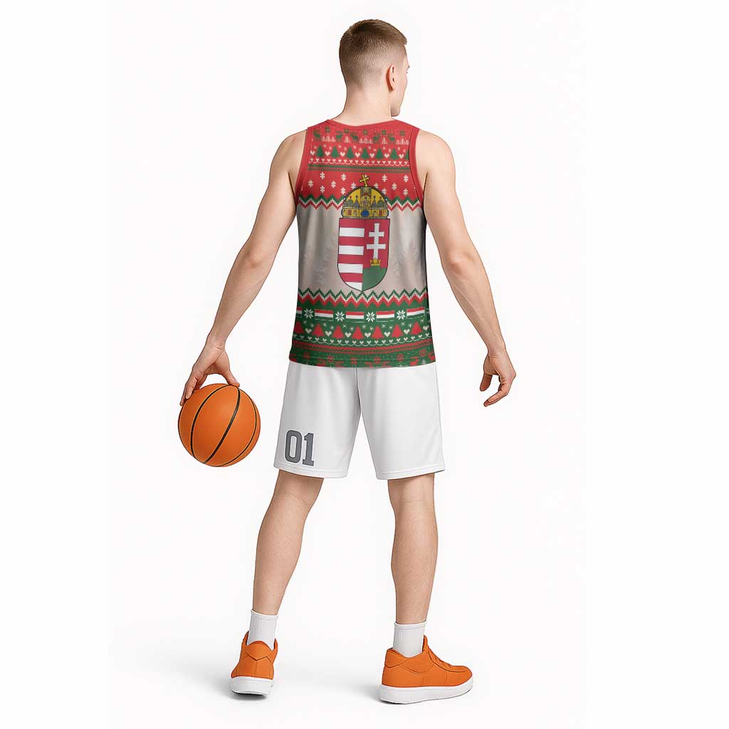 Hungary Christmas Basketball Jersey Magyarorszag Boldog Karacsonyt - Wonder Print Shop