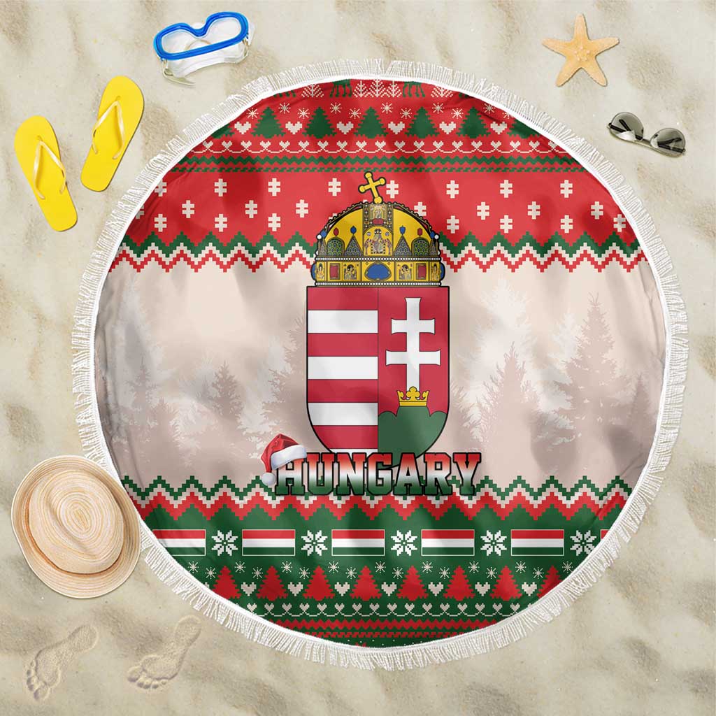 Hungary Christmas Beach Blanket Magyarorszag Boldog Karacsonyt - Wonder Print Shop