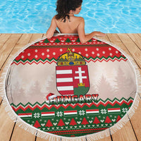 Hungary Christmas Beach Blanket Magyarorszag Boldog Karacsonyt - Wonder Print Shop