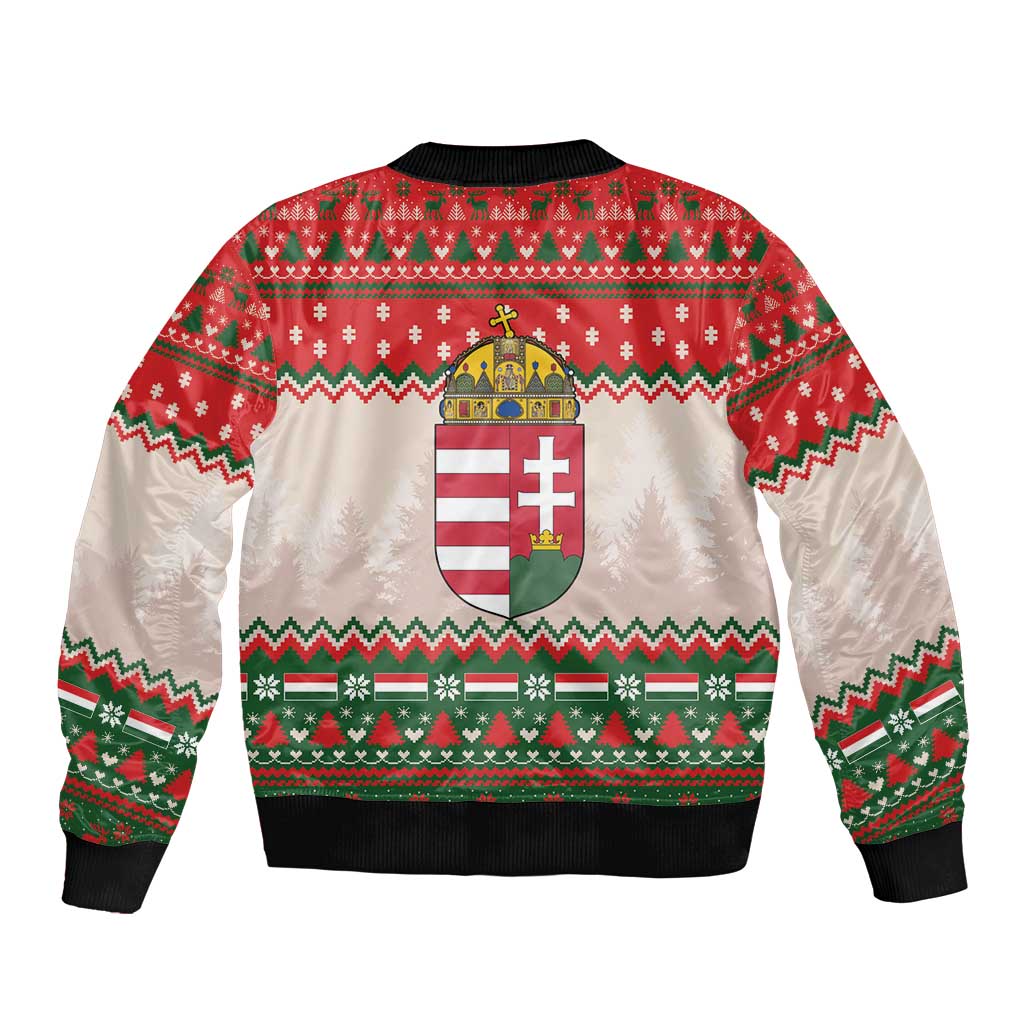 Hungary Christmas Bomber Jacket Magyarorszag Boldog Karacsonyt - Wonder Print Shop