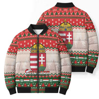 Hungary Christmas Bomber Puffer Jacket Magyarorszag Boldog Karacsonyt - Wonder Print Shop