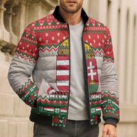 Hungary Christmas Bomber Puffer Jacket Magyarorszag Boldog Karacsonyt - Wonder Print Shop