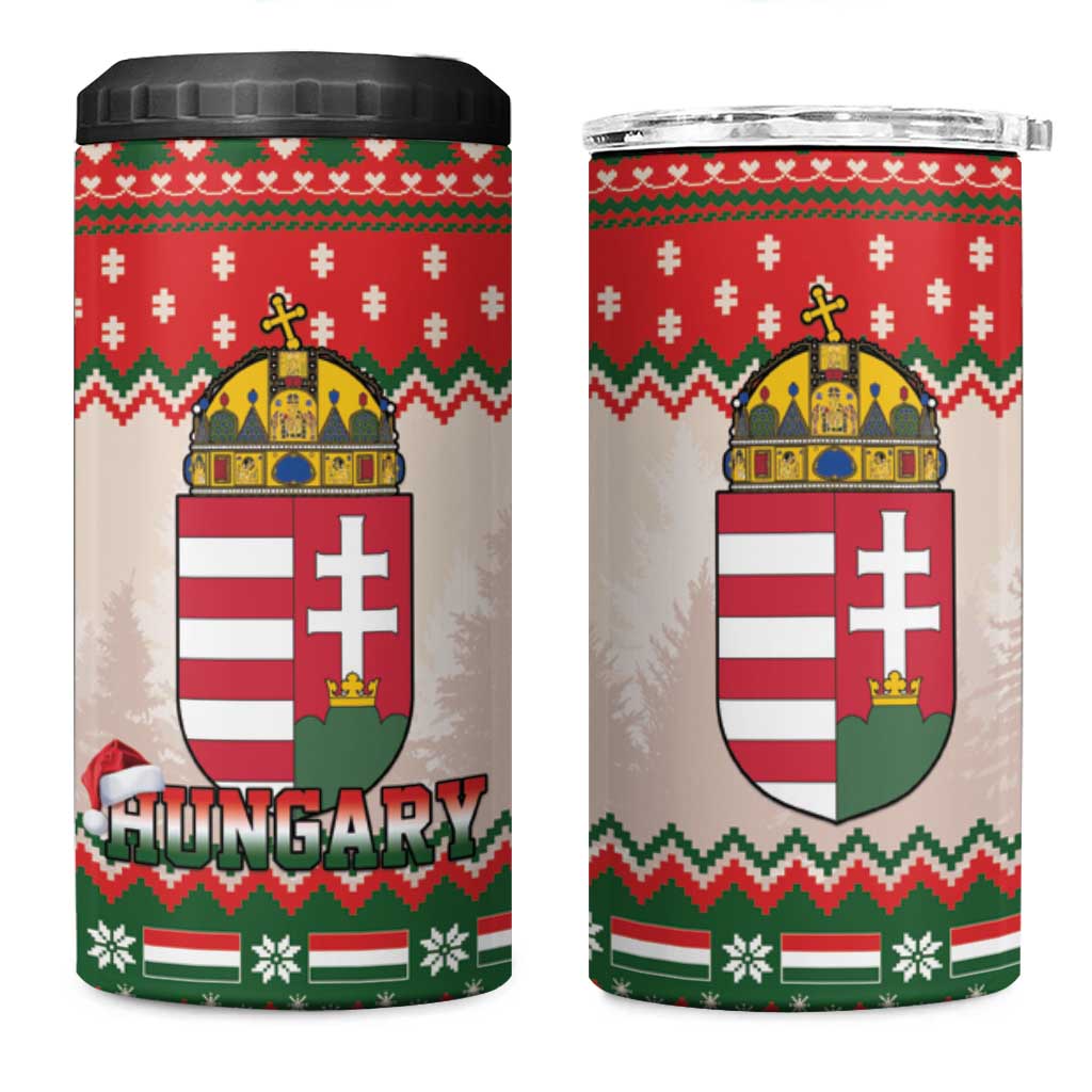 Hungary Christmas 4 in 1 Can Cooler Tumbler Magyarorszag Boldog Karacsonyt - Wonder Print Shop