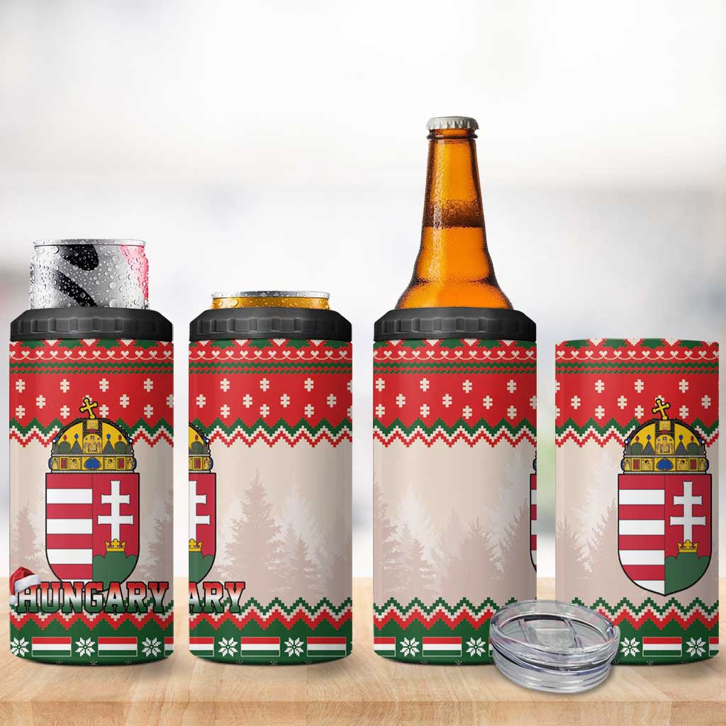 Hungary Christmas 4 in 1 Can Cooler Tumbler Magyarorszag Boldog Karacsonyt - Wonder Print Shop