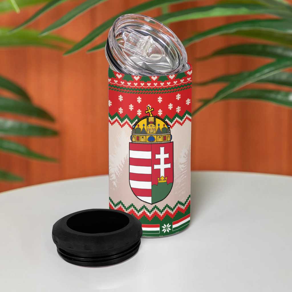 Hungary Christmas 4 in 1 Can Cooler Tumbler Magyarorszag Boldog Karacsonyt - Wonder Print Shop