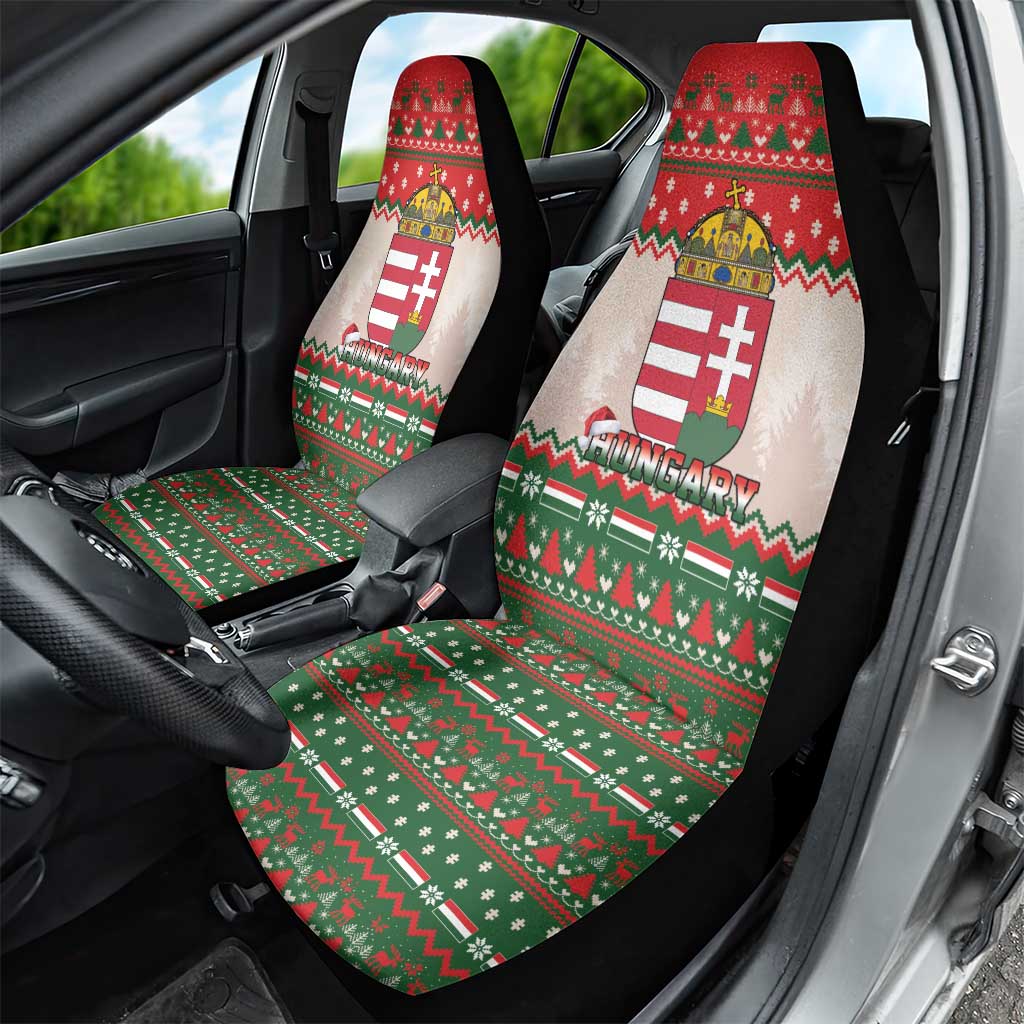 Hungary Christmas Car Seat Cover Magyarorszag Boldog Karacsonyt - Wonder Print Shop